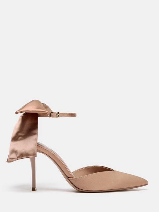Zara Shoes - Zara Satin Pointed-Toe Ankle-Strap Pump in Nude Blush